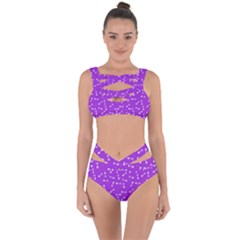 Fish Bones Pattern Bandaged Up Bikini Set 