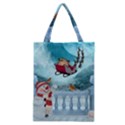 Christmas Design, Santa Claus With Reindeer In The Sky Classic Tote Bag View1