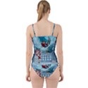 Christmas Design, Santa Claus With Reindeer In The Sky Cut Out Top Tankini Set View2