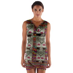 Wings Of Love In Peace And Freedom Wrap Front Bodycon Dress