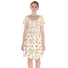 Candy Corn Short Sleeve Bardot Dress