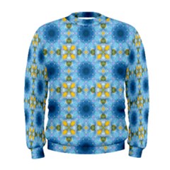 Blue Nice Daisy Flower Ang Yellow Squares Men s Sweatshirt by MaryIllustrations