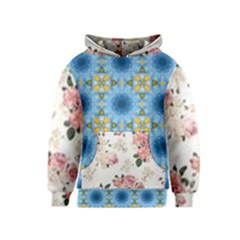 Pink And White Flowers  Kids  Pullover Hoodie