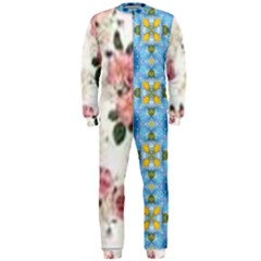 Pink And White Flowers  Onepiece Jumpsuit (men)  by MaryIllustrations