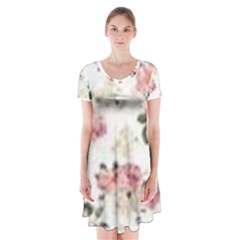 Downloadv Short Sleeve V-neck Flare Dress by MaryIllustrations