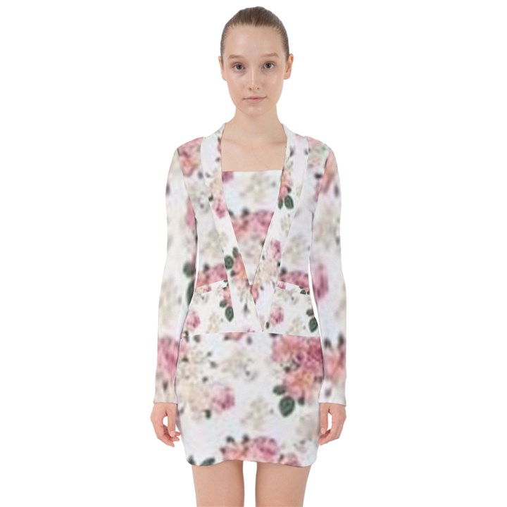 Downloadv V-neck Bodycon Long Sleeve Dress