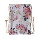 pink and white flowers  Drawstring Bag (Small) View1