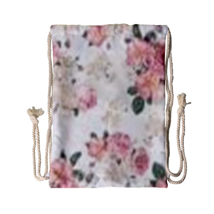 pink and white flowers  Drawstring Bag (Small)