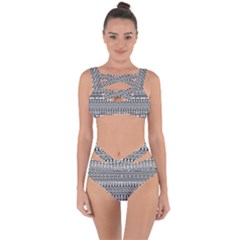 Aztec Influence Pattern Bandaged Up Bikini Set 