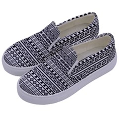 Aztec Influence Pattern Kids  Canvas Slip Ons by ValentinaDesign