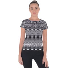 Aztec Influence Pattern Short Sleeve Sports Top 