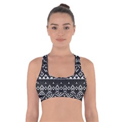 Aztec Influence Pattern Cross Back Sports Bra by ValentinaDesign