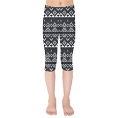 Aztec Influence Pattern Kids  Capri Leggings 