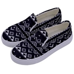 Aztec Influence Pattern Kids  Canvas Slip Ons by ValentinaDesign