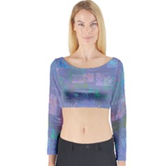 Abstract Art Long Sleeve Crop Top by ValentinaDesign