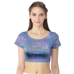 Abstract Art Short Sleeve Crop Top by ValentinaDesign