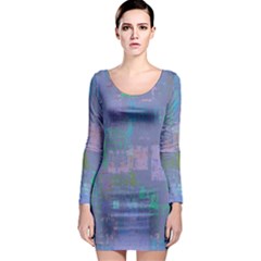 Abstract Art Long Sleeve Bodycon Dress by ValentinaDesign