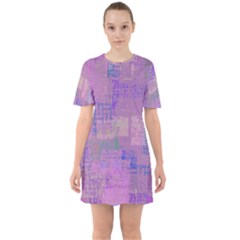 Abstract Art Sixties Short Sleeve Mini Dress