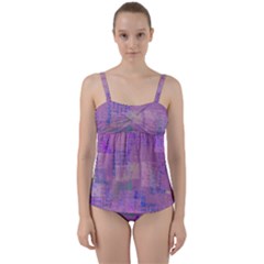 Abstract Art Twist Front Tankini Set by ValentinaDesign