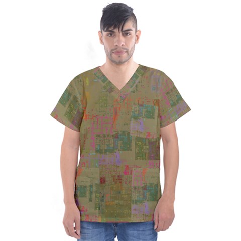 Abstract Art Men s V-neck Scrub Top by ValentinaDesign