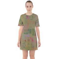 Abstract Art Sixties Short Sleeve Mini Dress