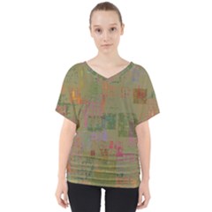 Abstract Art V-neck Dolman Drape Top