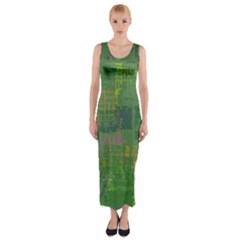 Abstract Art Fitted Maxi Dress by ValentinaDesign