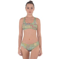 Abstract Art Criss Cross Bikini Set