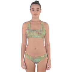 Abstract Art Cross Back Hipster Bikini Set