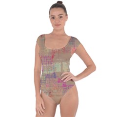 Abstract Art Short Sleeve Leotard  by ValentinaDesign