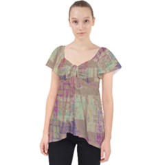 Abstract Art Lace Front Dolly Top