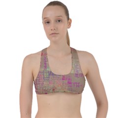 Abstract Art Criss Cross Racerback Sports Bra