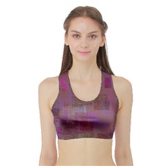 Abstract Art Sports Bra With Border by ValentinaDesign