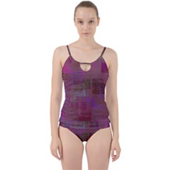 Abstract Art Cut Out Top Tankini Set