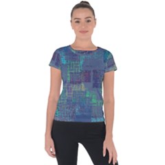 Abstract Art Short Sleeve Sports Top  by ValentinaDesign