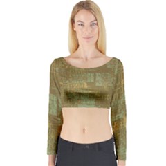 Abstract Art Long Sleeve Crop Top by ValentinaDesign