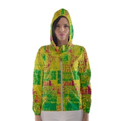 Abstract Art Hooded Wind Breaker (women)