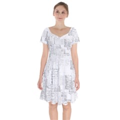 Abstract Art Short Sleeve Bardot Dress