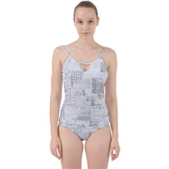 Abstract Art Cut Out Top Tankini Set