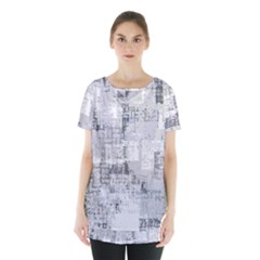 Abstract Art Skirt Hem Sports Top