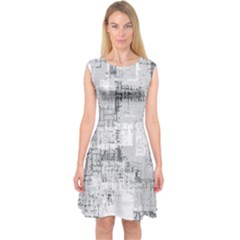 Abstract Art Capsleeve Midi Dress