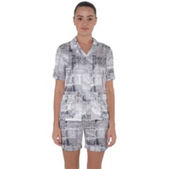 Abstract Art Satin Short Sleeve Pyjamas Set