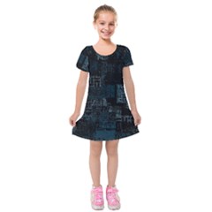 Abstract Art Kids  Short Sleeve Velvet Dress by ValentinaDesign