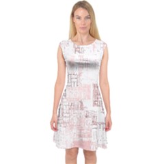 Abstract Art Capsleeve Midi Dress