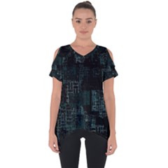 Abstract Art Cut Out Side Drop Tee