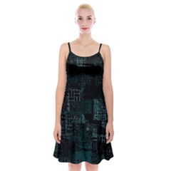 Abstract Art Spaghetti Strap Velvet Dress