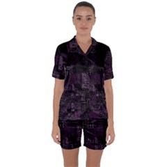 Abstract Art Satin Short Sleeve Pyjamas Set