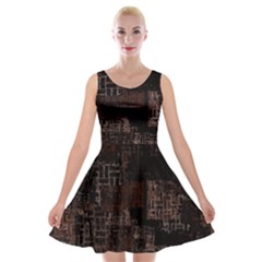 Abstract Art Velvet Skater Dress by ValentinaDesign