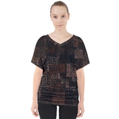 Abstract Art V-neck Dolman Drape Top