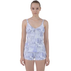 Abstract Art Tie Front Two Piece Tankini